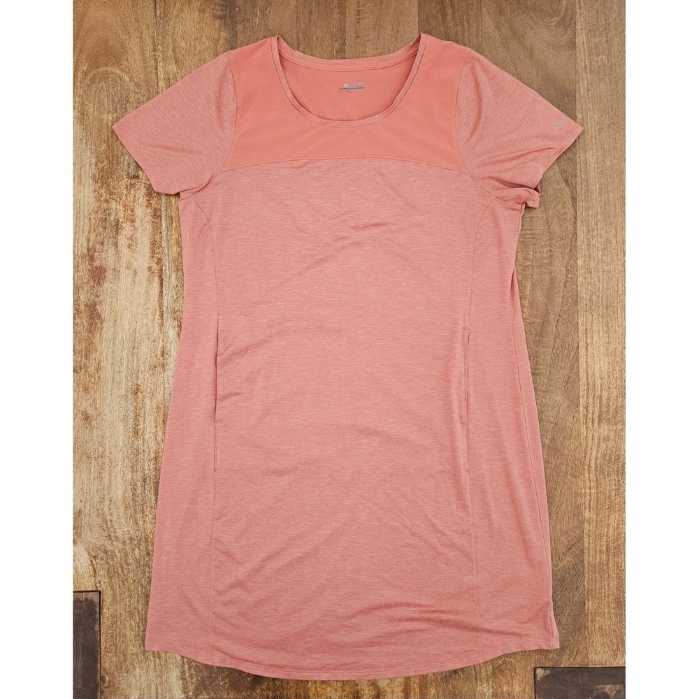 Columbia Place to Place II T-Shirt Dress Women's XL Pink Athleisure Pockets